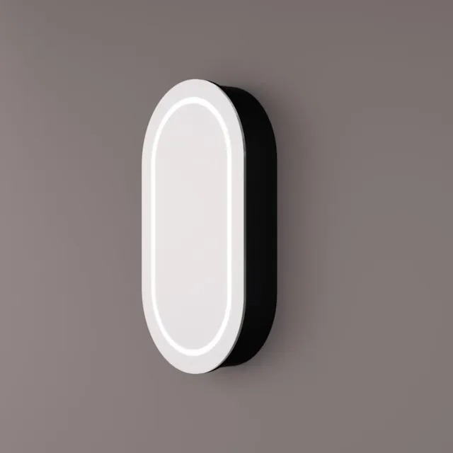 Hipp Design SPK 91000 ovaal spiegelkast mat zwart