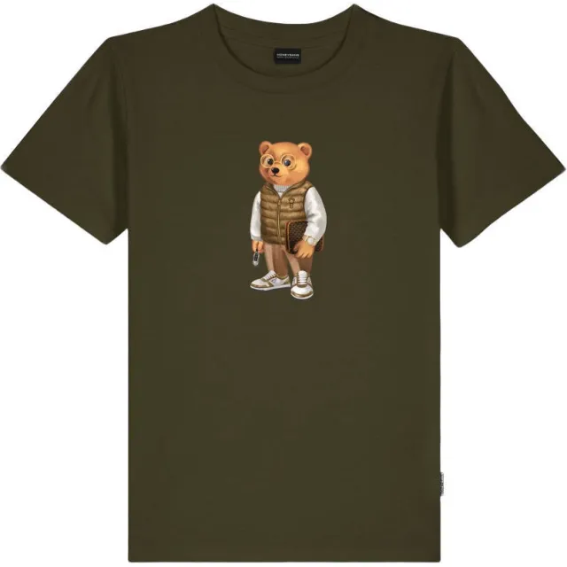 Baron Filou Honeygang T-shirt met print olijfgroen Donkergroen