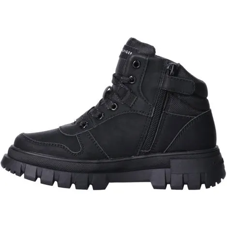 Tommy Hilfiger Schoolkind/tiener veterschoenen met profielzool - zwart, foto 3