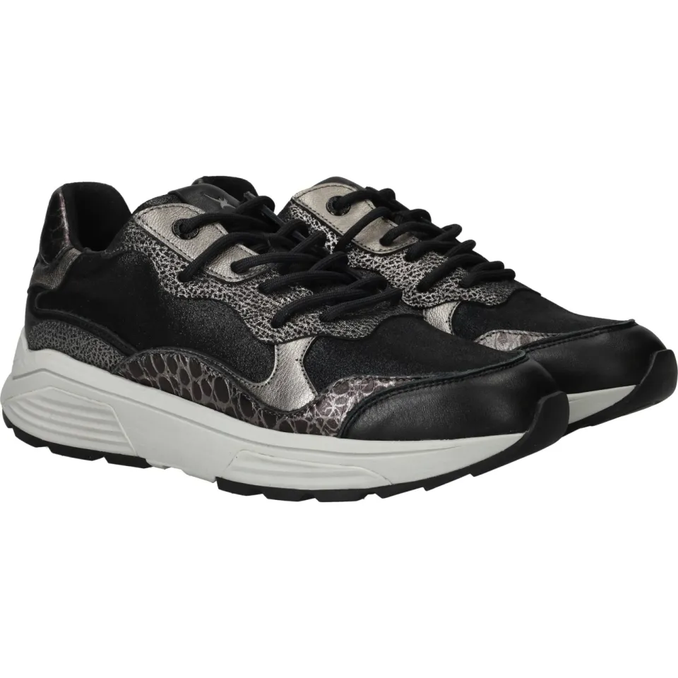 Xsensible Rainbow Stretchwalker GX Sneakers Dames Zwart, foto 4