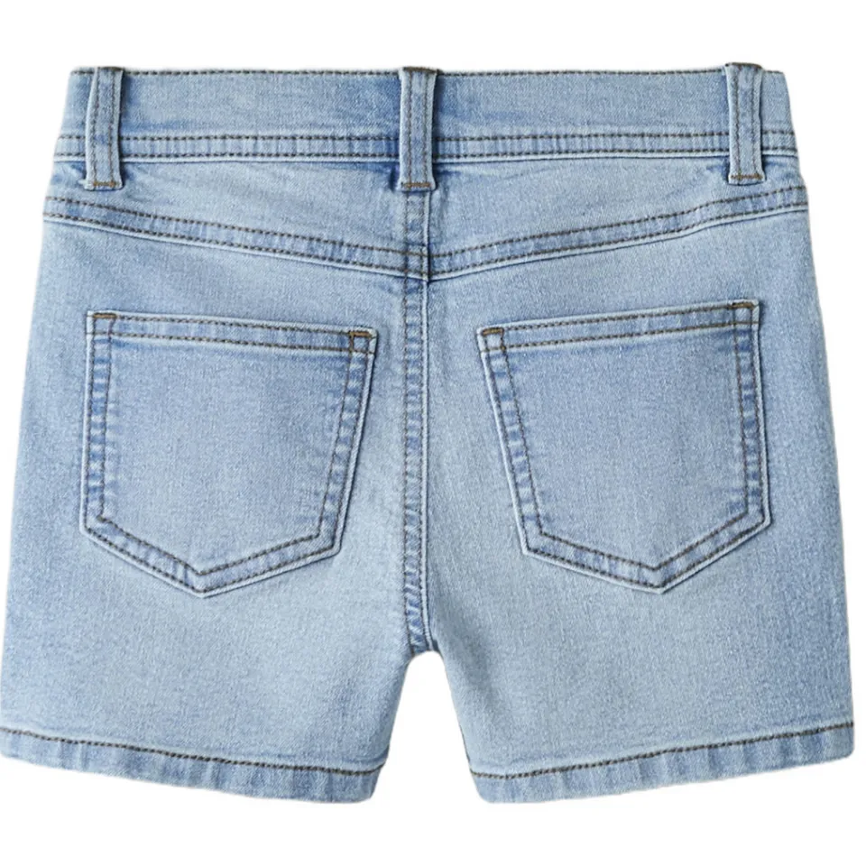 NAME IT MINI straight denim jeansshort lichtblauw, foto 2