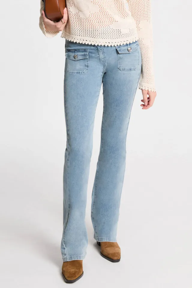 Morgan high waist bootcut jeans light blue denim