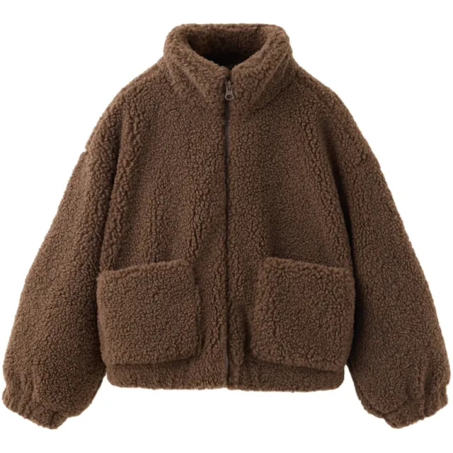 Mango Kids teddy jas - donkerbruin, foto 2