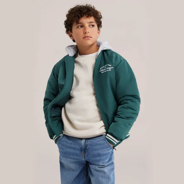 WE Fashion bomberjack donkergroen