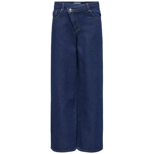 Only KIDS ONLY GIRL KOGHOPE wide leg jeans - donkerblauw Meisjes Denim Effen Dark blue denim
