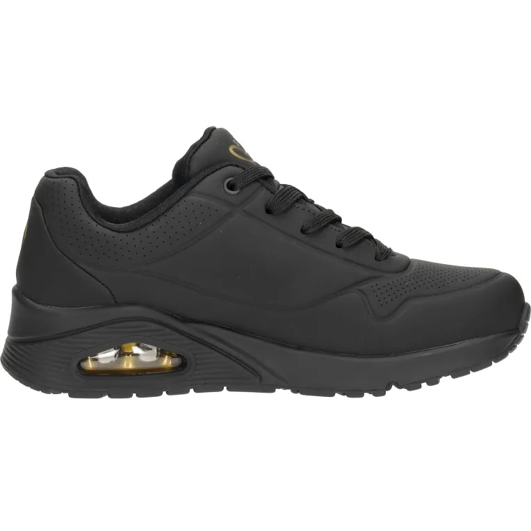 Skechers Uno Shiny One lage sneakers zwart goud