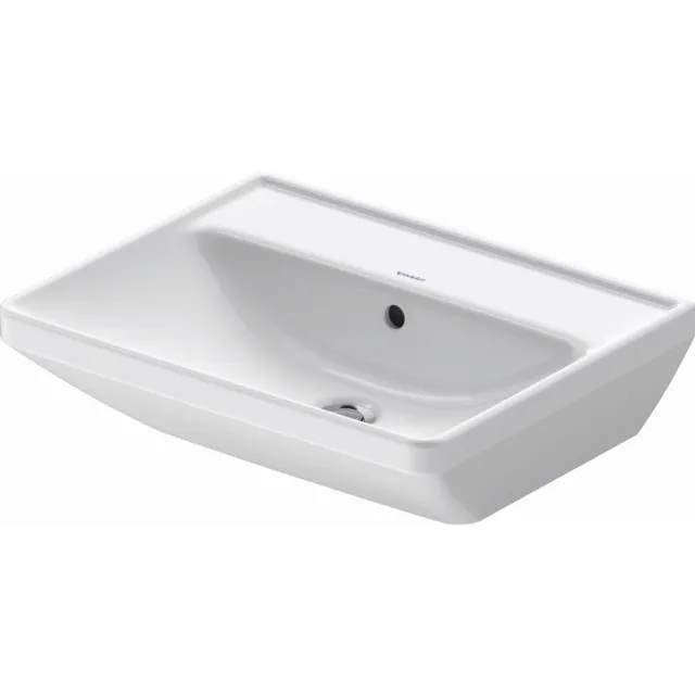 Duravit Wastafel Duravit D-Neo Met Overloop Kraanvlak Zonder Kraangat 55 cm Hoogglans Wit
