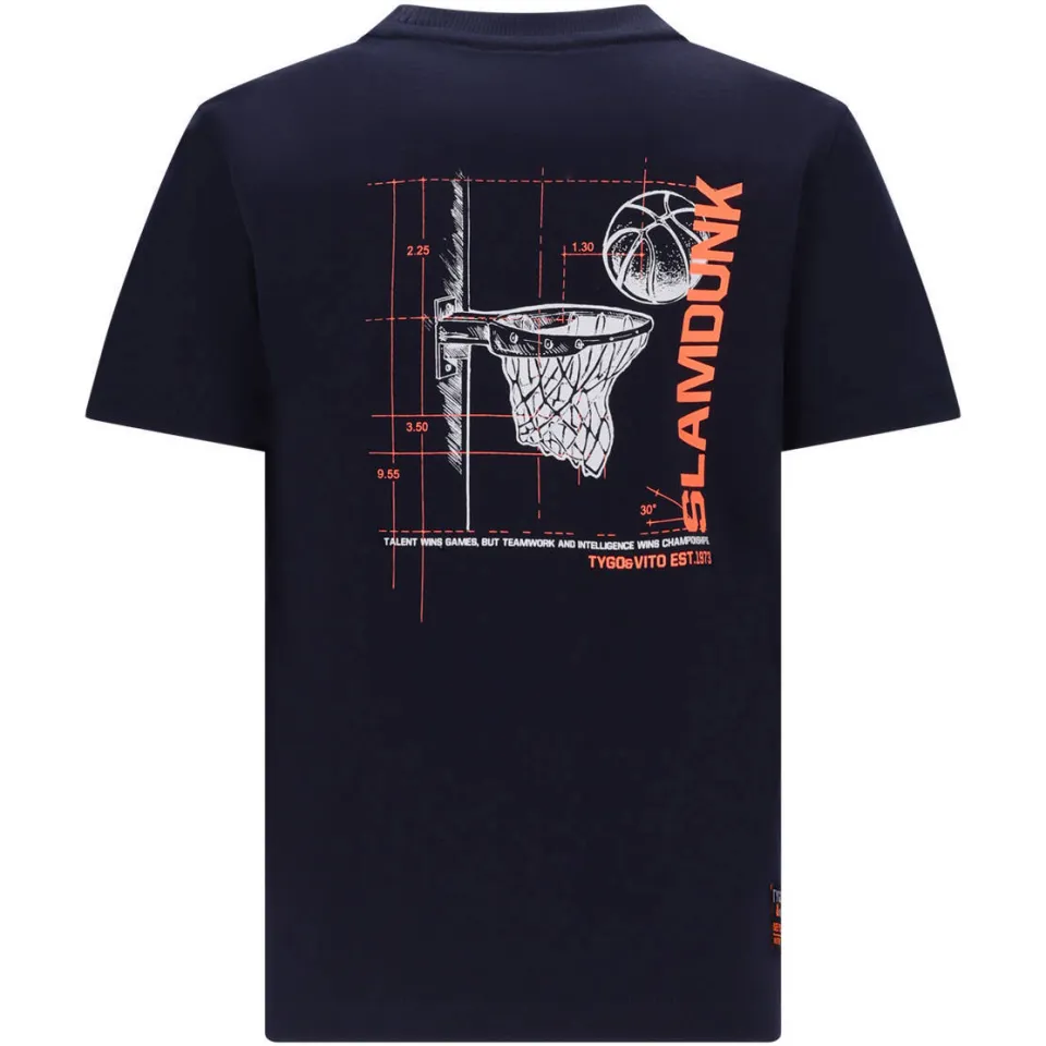 TYGO & vito T-shirt met backprint donkerblauw, foto 3