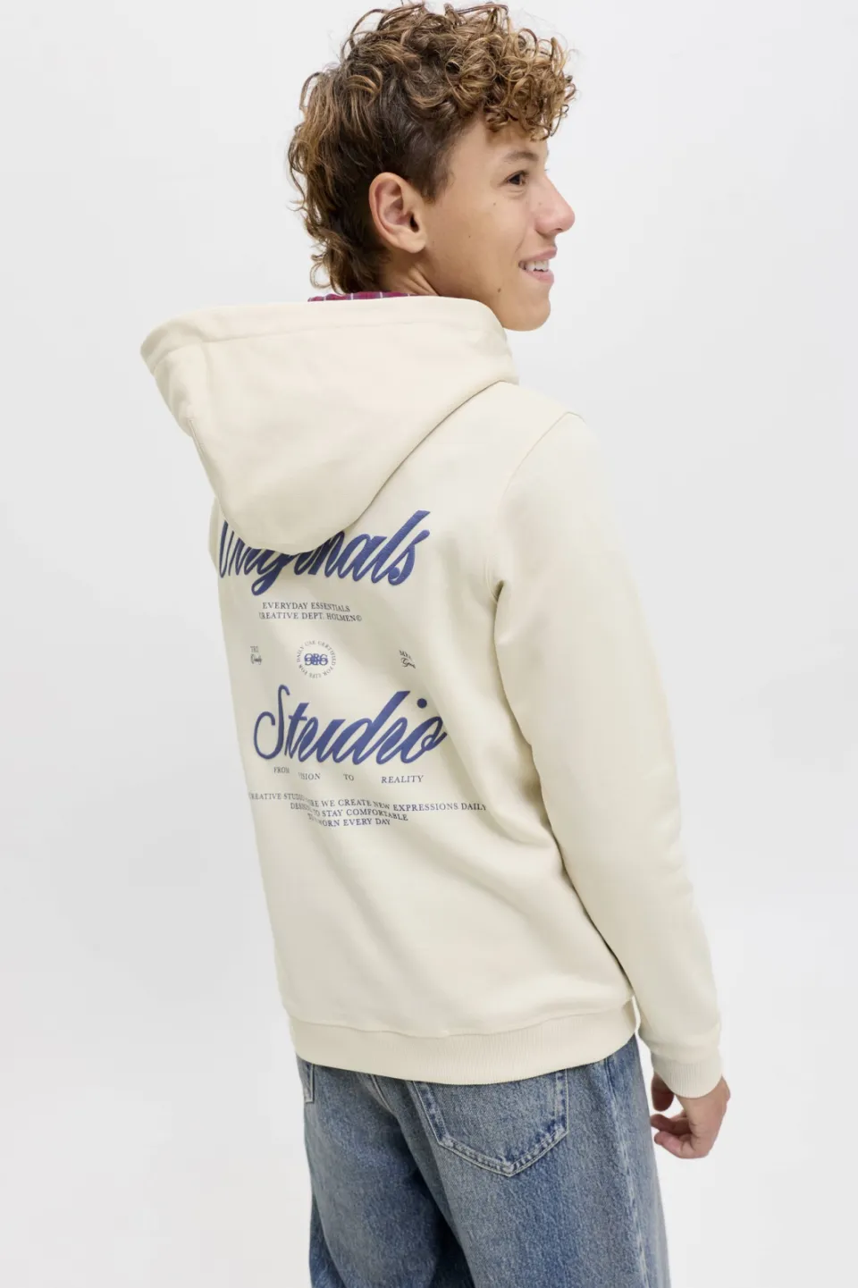 Jack & Jones JUNIOR hoodie met backprint - offwhite, foto 5