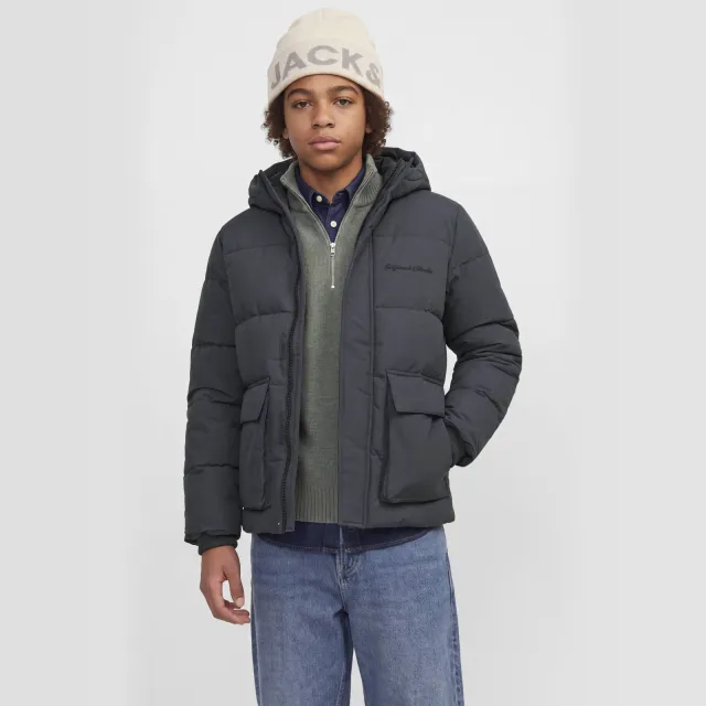 Jack & Jones pufferjas donkergrijs