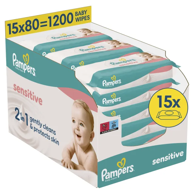 Pampers Sensitive billendoekjes - 20 x 80 doekjes