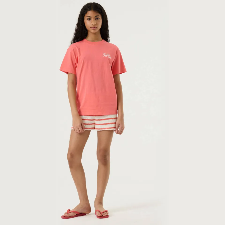 Garcia T-shirt met backprint koraalrood