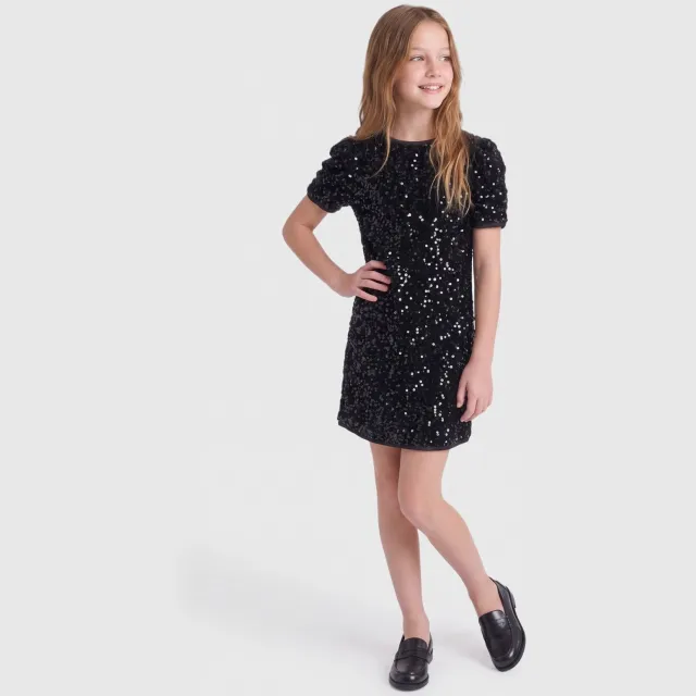 KIDS ONLY GIRL midi jurk met pailletten - zwart