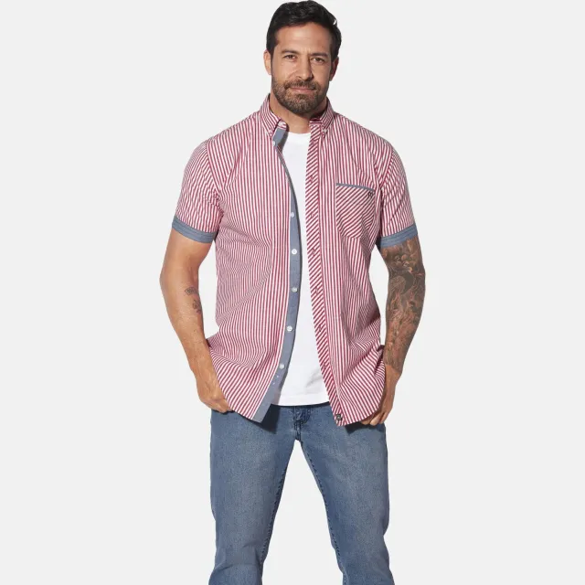 Jan Vanderstorm casual overhemd rood