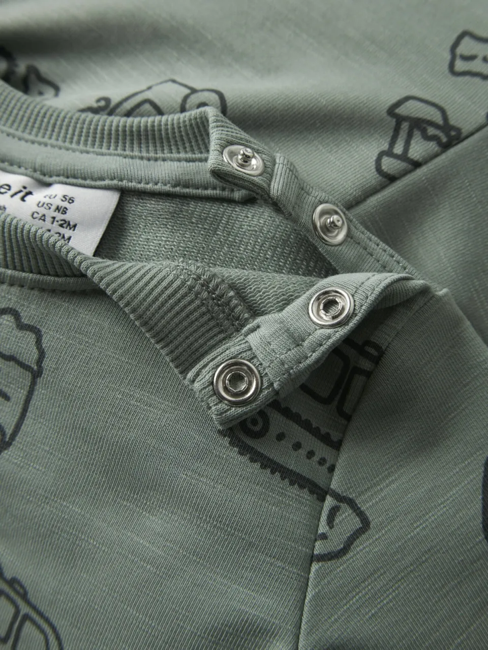 NAME IT BABY rechtvallende sweater met print - groen All over print, foto 4