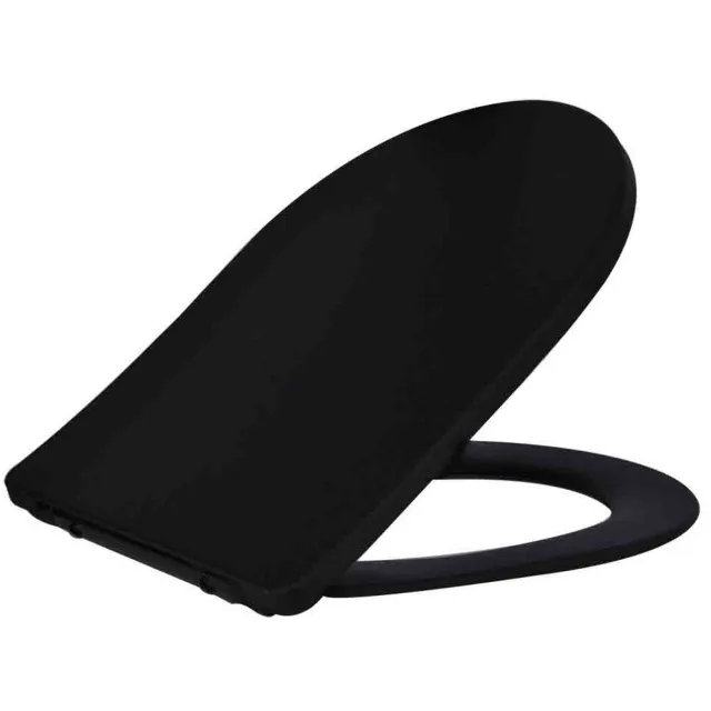 Wiesbaden Vesta Shade Slim toiletzitting met deksel mat zwart