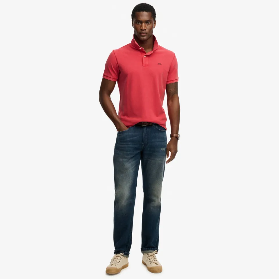 Superdry regular polo roze, foto 3