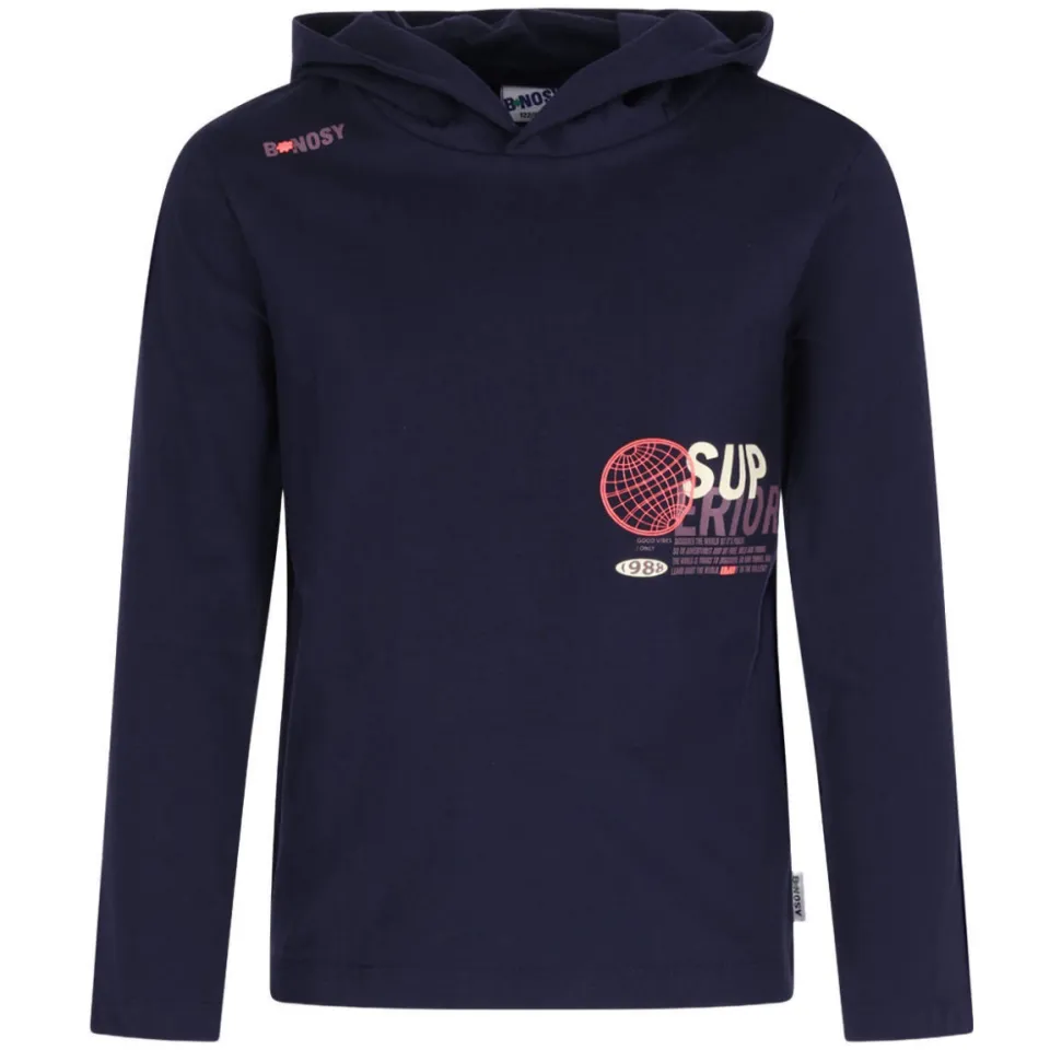 B.Nosy rechtvallende longsleeve met print donkerblauw, foto 2