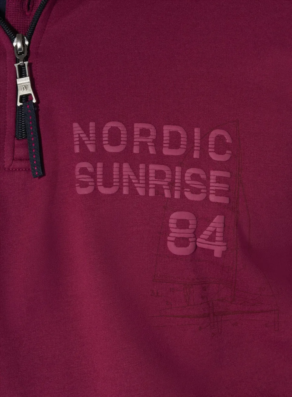 Jan Vanderstorm hoodie Plus Size KORBENKT donkerrood, foto 5