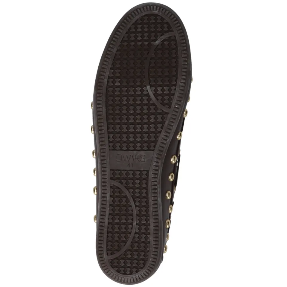 DWRS LATTY big studs leren bootschoenen met print - donkerbruin, foto 2