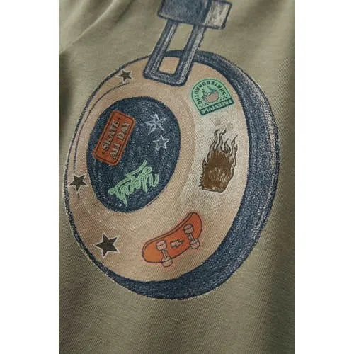 NAME IT MINI longsleeve met print kaki, foto 3