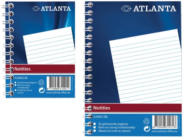 Atlanta Notitieboek djois atlanta a7 lijn 100blz met Zijspiraal