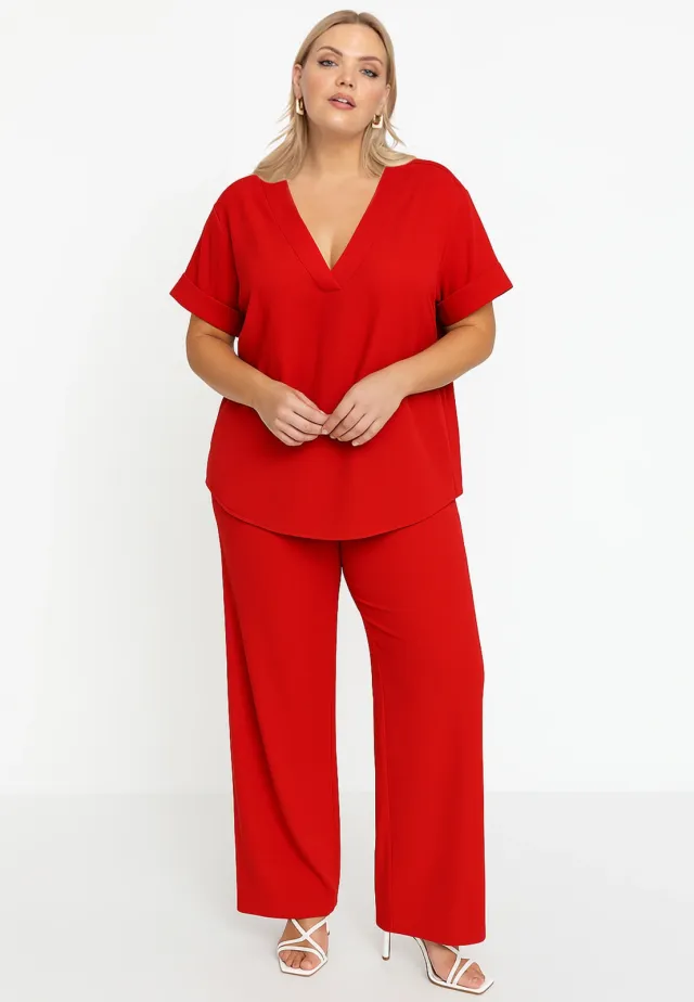 Yoek wijde broek rood