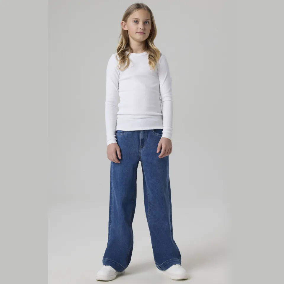 NAME IT KIDS wide leg jeans NKFROSE medium blue denim