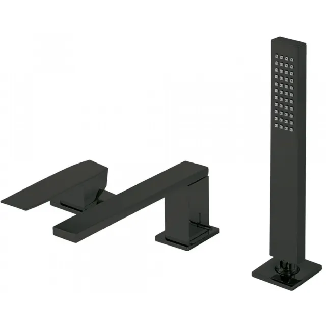 Tres Badrand Mengkraan Tres Slim met Handdouche 18x6.2 cm Vierkant Mat Zwart