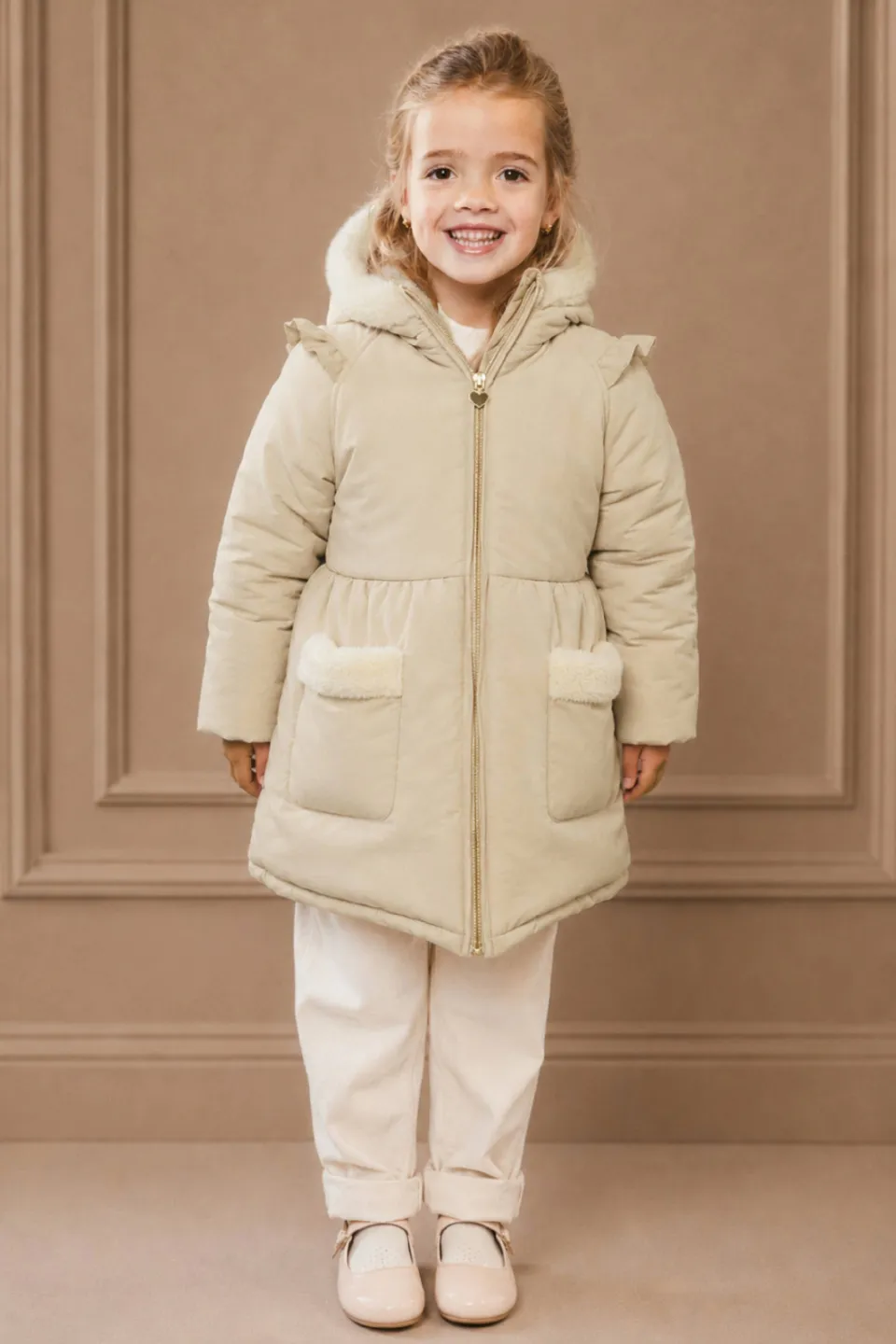 Le Chic gewatteerde winterjas beige, foto 4