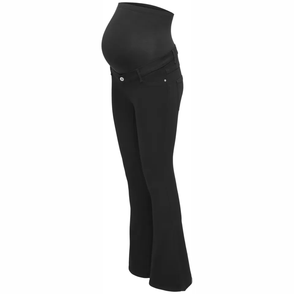Only MATERNITY low waist zwangerschaps flared jeans black denim, foto 3