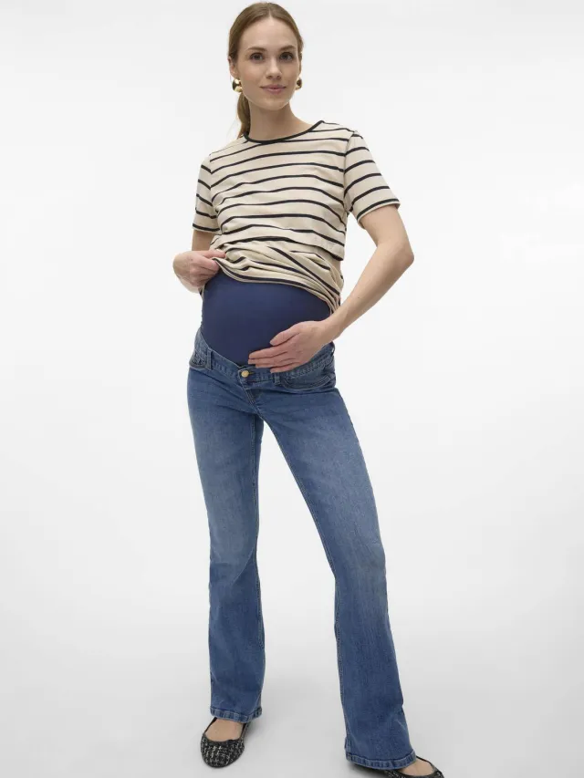 Vero Moda MATERNITY zwangerschaps flared jeans VMMSIGI medium blue denim