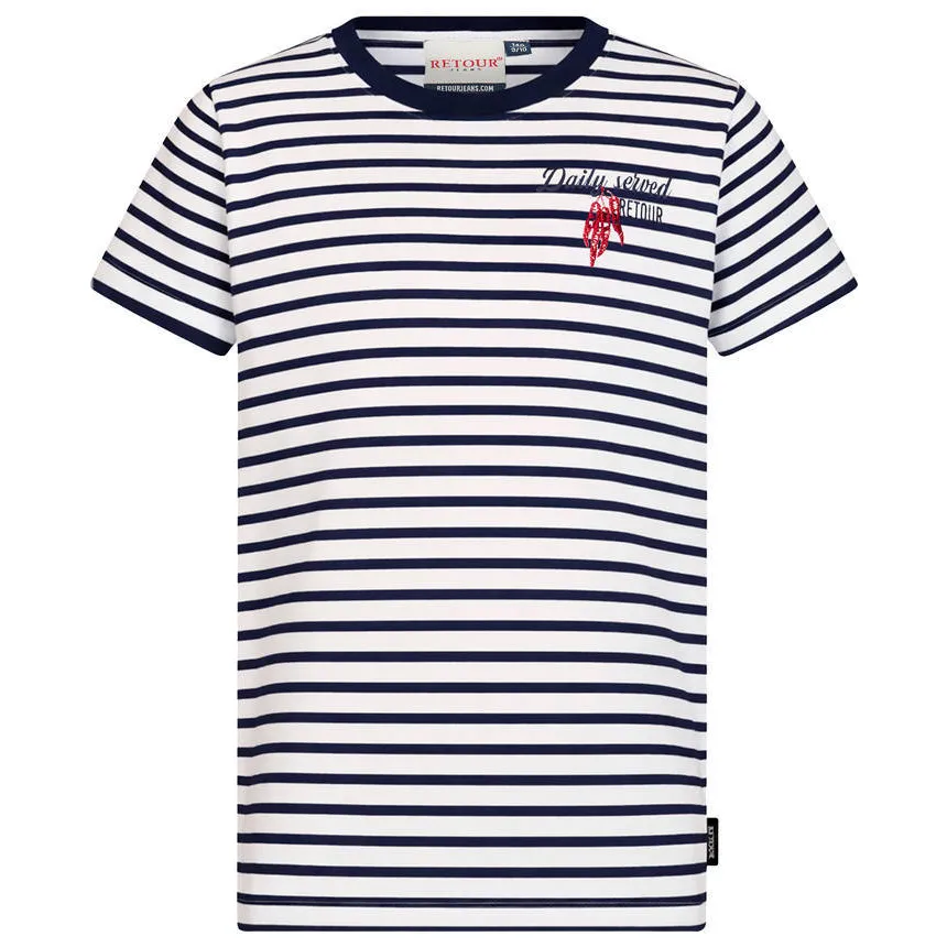 Retour Jeans t-shirt donkerblauw donkerblauw/wit, foto 2