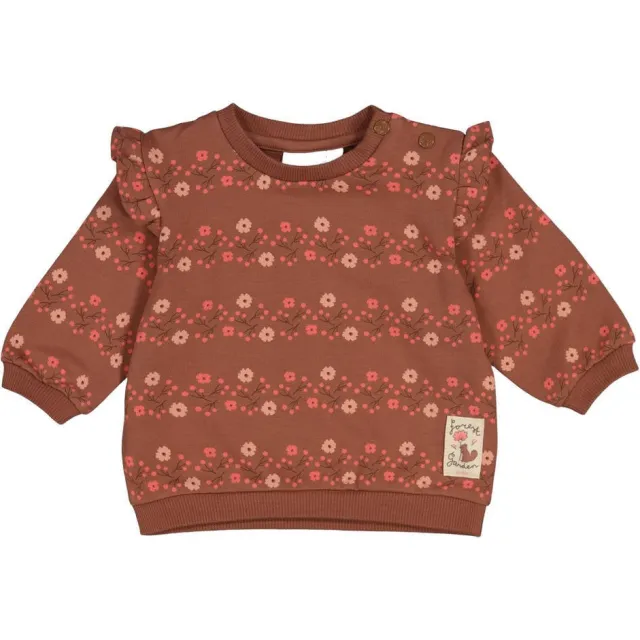 Feetje sweater Forest Garden - bruin Bruin/roze/lichtroze