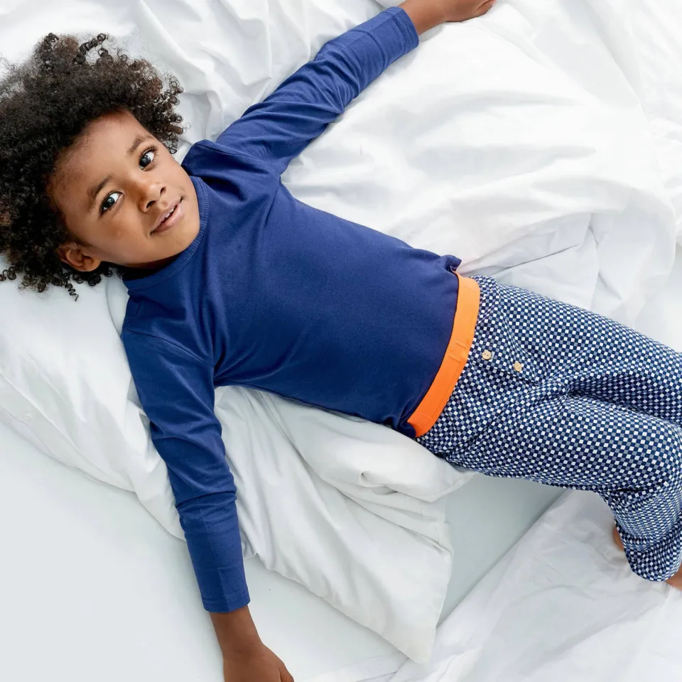 Little Label geruite pyjama blauw, foto 4