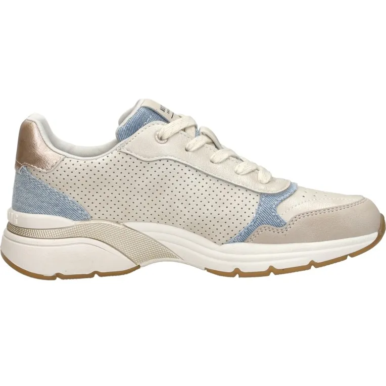 Mustang lage sneakers beige