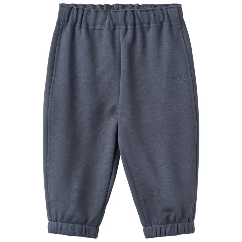 Wheat katoenen loose fit babybroek grijsblauw