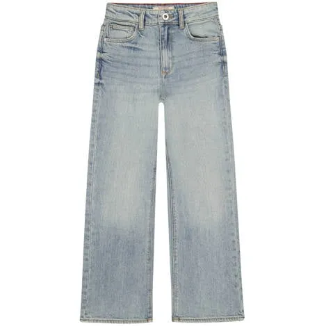 Vingino flared jeans light blue denim Blauw Effen Light Indigo