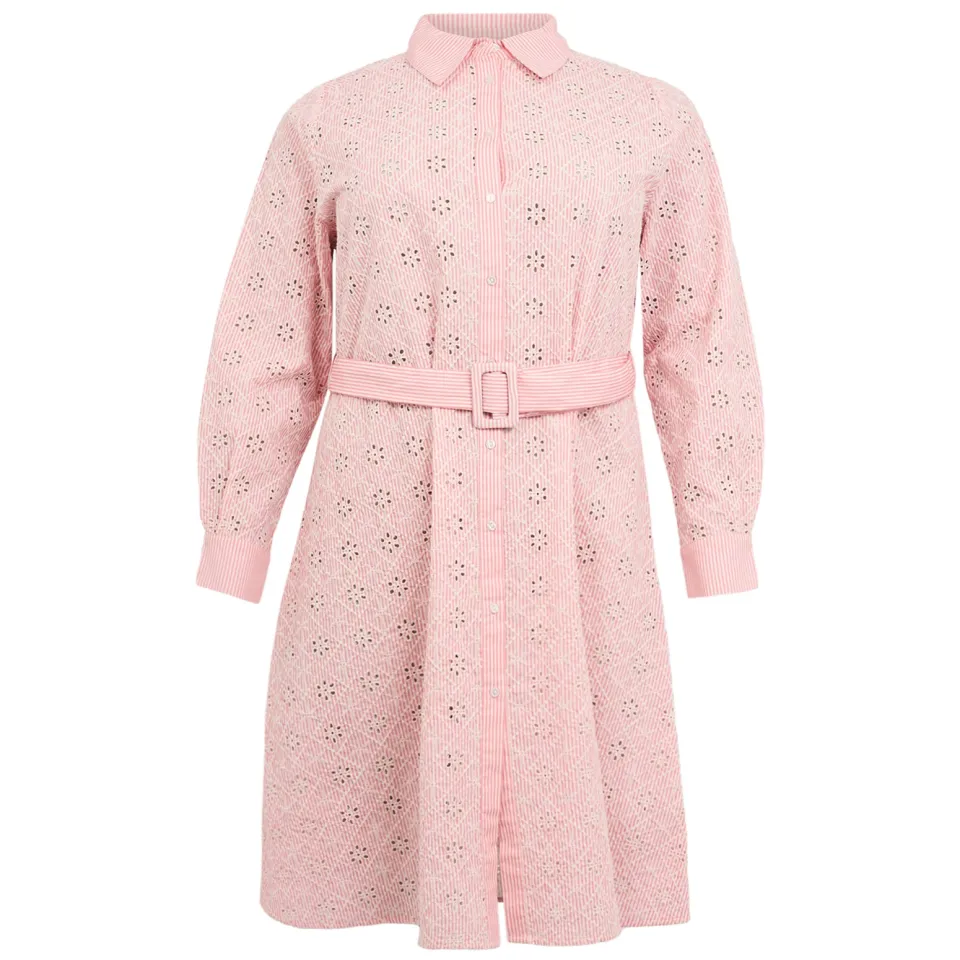 Yoek blousejurk broderie roze, foto 3