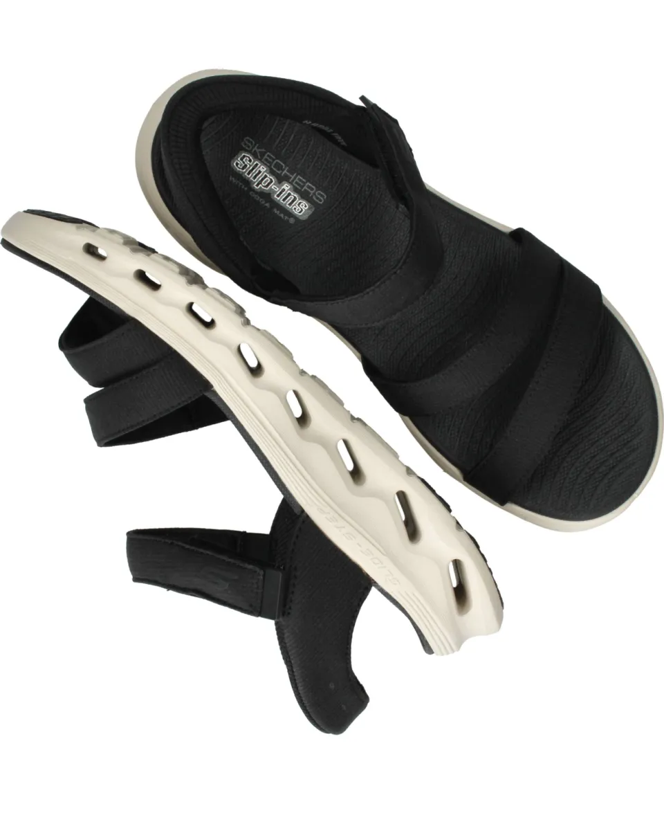 Skechers Go Walk Glide slip-ins sandalen zwart, foto 4