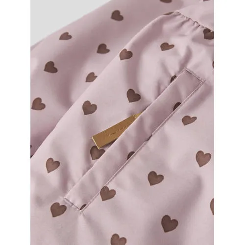 Lil' Atelier MINI winterjas met print - roze/bruin, foto 5