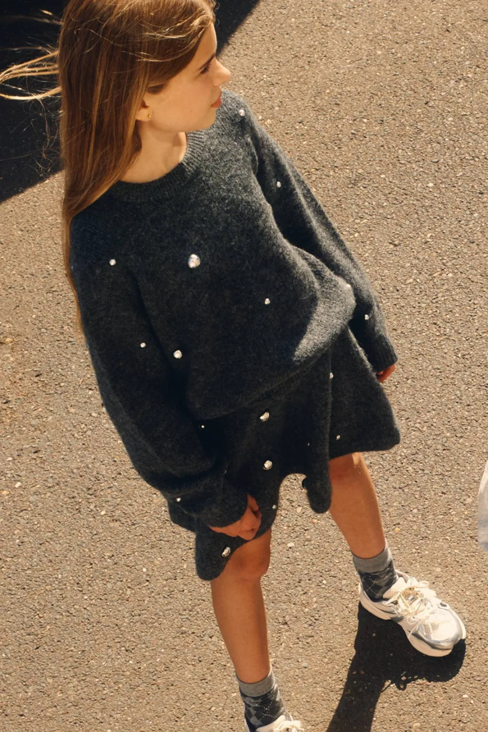 Shoeby korte rok met studs grijs, foto 7