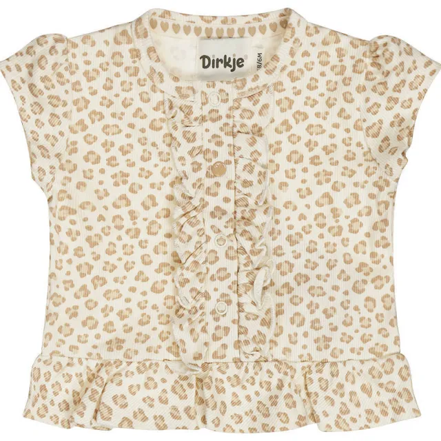 Dirkje T-shirt met panterprint ecru, foto 2