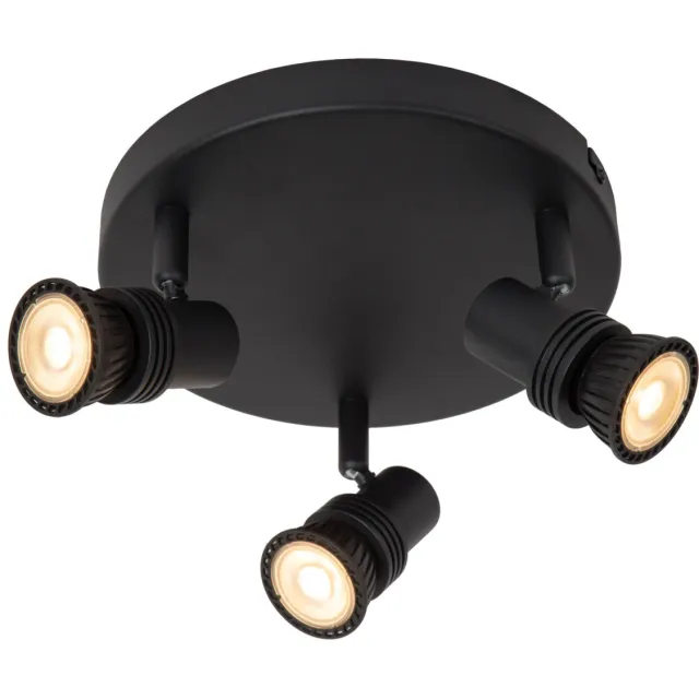 Lucide KIANTI - Plafondspot - Ø 21 cm - 3xGU10 - Zwart