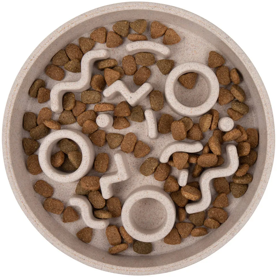 District 70 kattenvoerbak BAMBOO Cat Slow Feeder - ø 13,5 cm - Merengue, foto 5