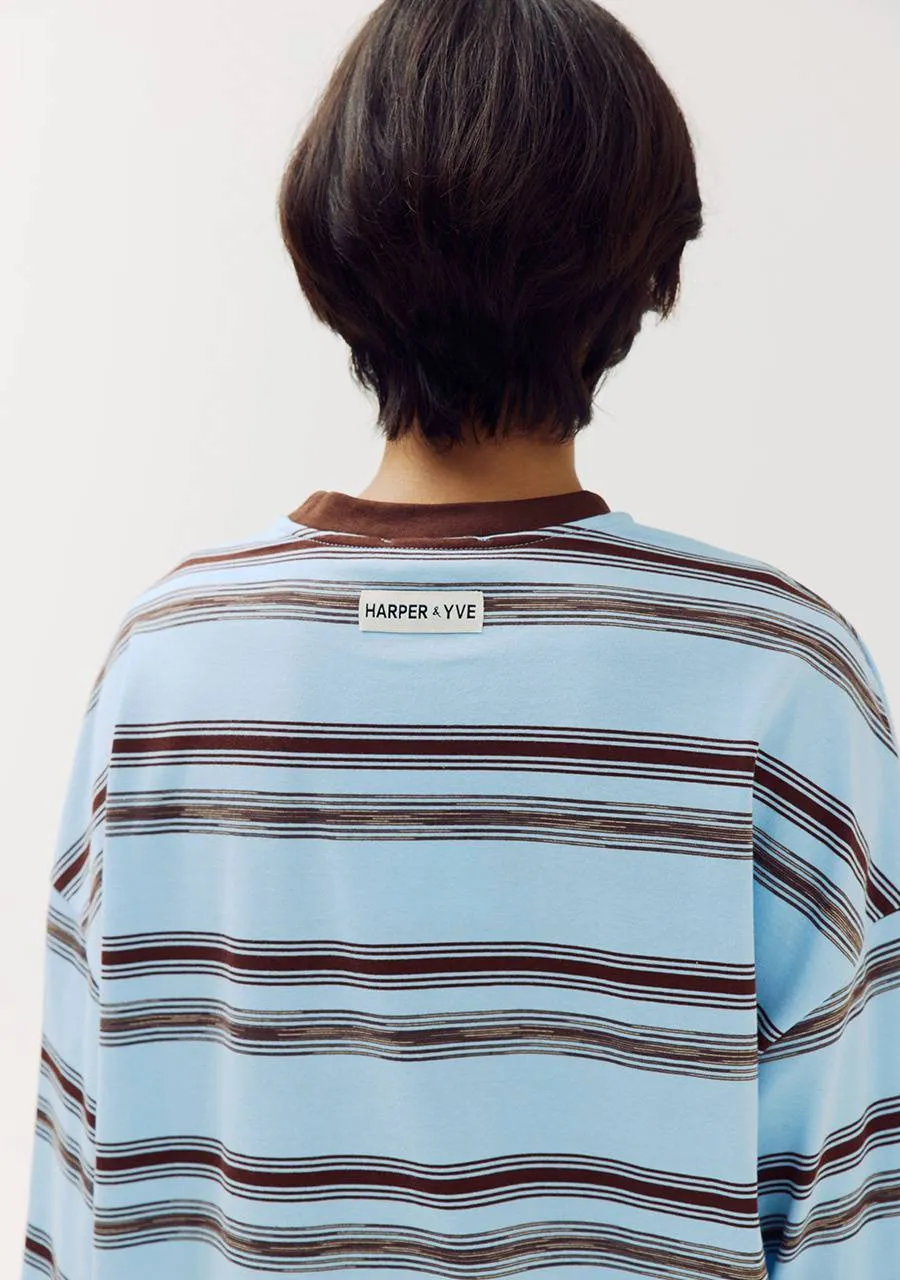 Harper & Yve Tommy-ls gestreept t-shirt blauw, foto 5