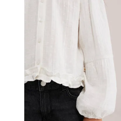 WE Fashion blouse met ruches ecru, foto 5