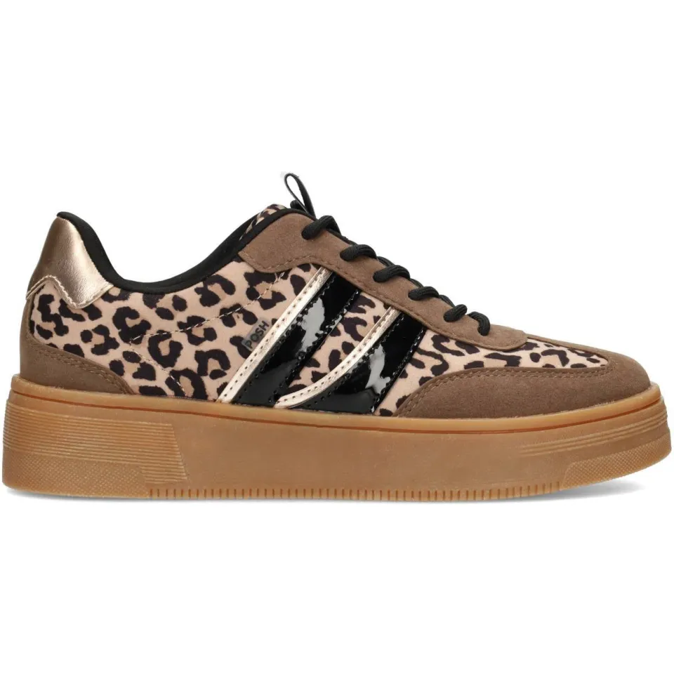 POSH by Poelman Poelman LILY lage sneaker bruin Bruin/beige