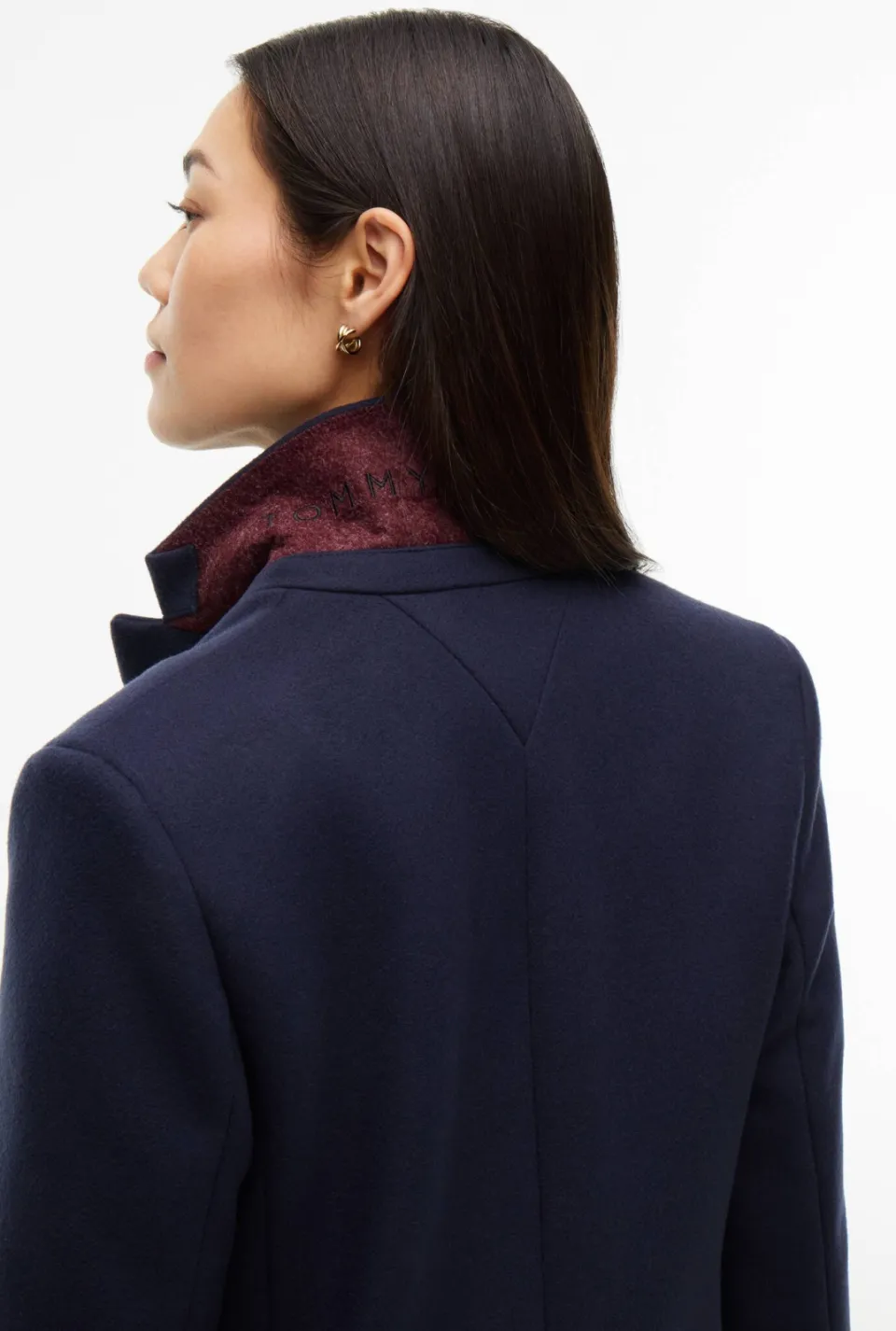 Tommy Hilfiger wollen wintermantel - donkerblauw, foto 4