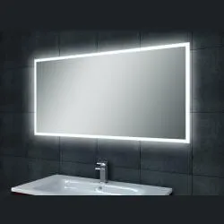 Wiesbaden Quatro spiegel rechthoek met LED, dimbaar en spiegelverwarming 70 x 50 cm Metal Look